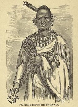 Sketch drawing of Placido, chief of the Tonkawa Indians
