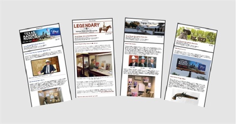 four newsletters in fan formation